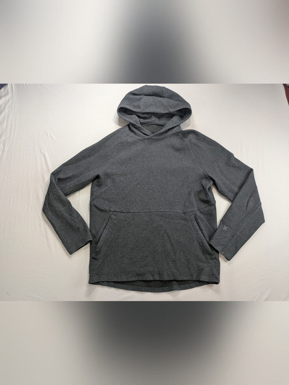 Lululemon At Ease Hoodie Heathered Gray Mens Size M Zip Pockets Athleisure